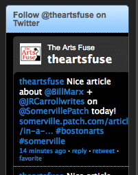 Retweet, Favorite or Reply to @artsfuse Retweet, Favorite or Reply to @artsfuse