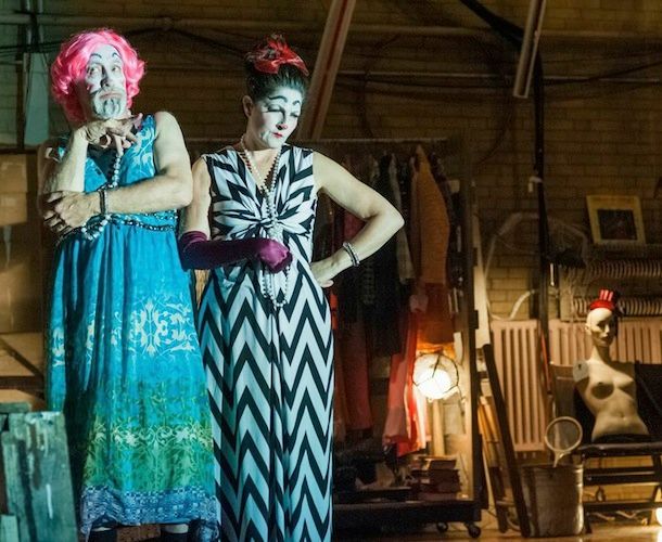 Richard Snee (Luciana) and Sarah Newhouse (Adriana) in the Actors’ Shakespeare Project’s production of “The Comedy of Errors.” Photo: Stratton McCrady.