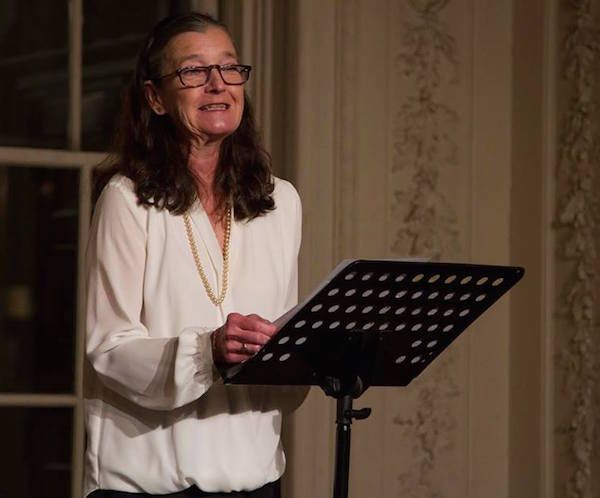Nancy E. Carroll in the staged reading of "The Strawberry Girl."