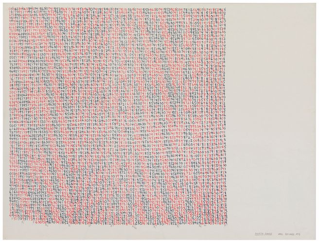 Mel Bochner, "Fourth Range," 1973, Ink on paper, Reproduced with permission from the artist