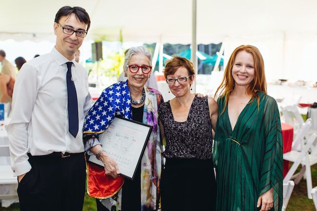 BSO Assistant Conductor Ken-David Masur, longtime Artistic Director Phyllis Hoffman, current BUTI Executive Director Hilary Repass, and Lauren Ambrose. Photo:Natasha Moustache.