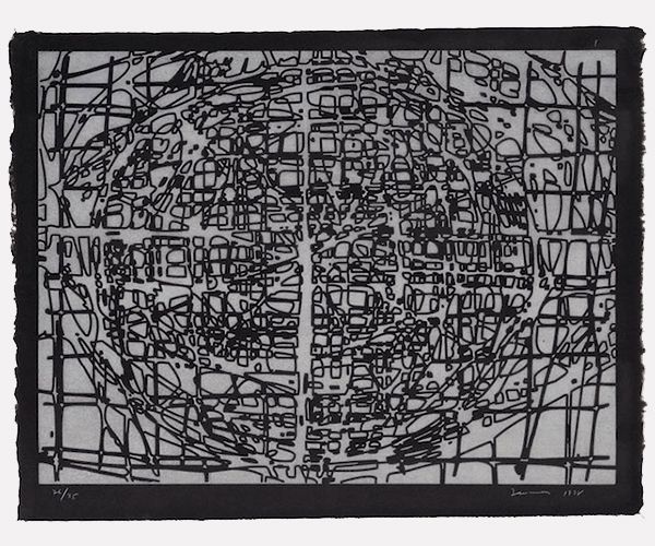 Graphic Primitives, Terry Winters, One from the portfolio of nine woodcuts, laser‑cut cherry woodblocks. Photo: Courtesy of the Museum of Fine Arts, Boston.