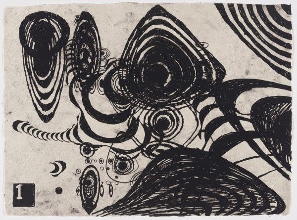 "Tokyo Notes," Terry Winters, 2005. Plate one from the portfolio of nine lithographs. Photo: courtesy of the Museum of Fine Arts Boston.