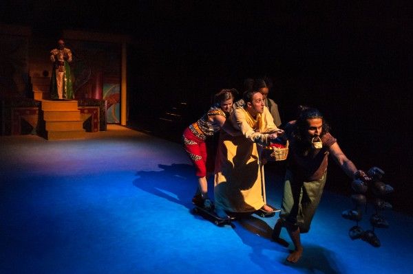 From (l to r) Thomas Derrah, Lynn R. Guerra, Shanae Burch, Jesse Garlick and Harsh J. Gagoomal in JOURNEY TO THE WEST. Photo: A.R. Sinclair Photography.
