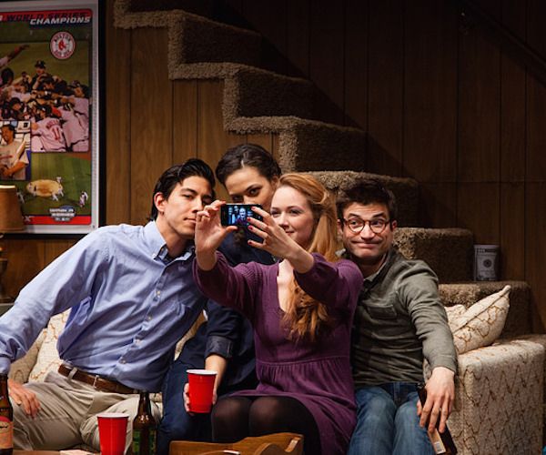 Kim Fischer, Maria Jung, Monica Giordano, and Danny Bryck in the production of "Chill" at the Merrimack Repertory Theater. Photo: Meghan Moore