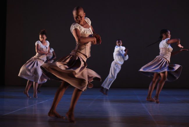 A scene from Dada Masilo’s "Giselle." Dancers: Dancers: Dada Masilo, Kyle Rossouw, Llewellyn Mnguni, Tshepo Zasekhaya, Khaya Ndlovu, Liyabuya Gongo, Ipeleng Merafe, Nadine Buys, Zandile Constable, Thabani Ntuli, Thami Tshabalala, Thami Majela. Photo: John Hogg.
