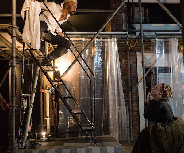 Edward II (Maurice Emmanuel Parent) and Queen Isabelle (Jennie Isreal) in the ASP production of “Edward II.” Photo: Maggie Hall.
