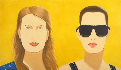 Alex Katz, "Sharon and Vivien", 2009, oil on linen, 84x144"