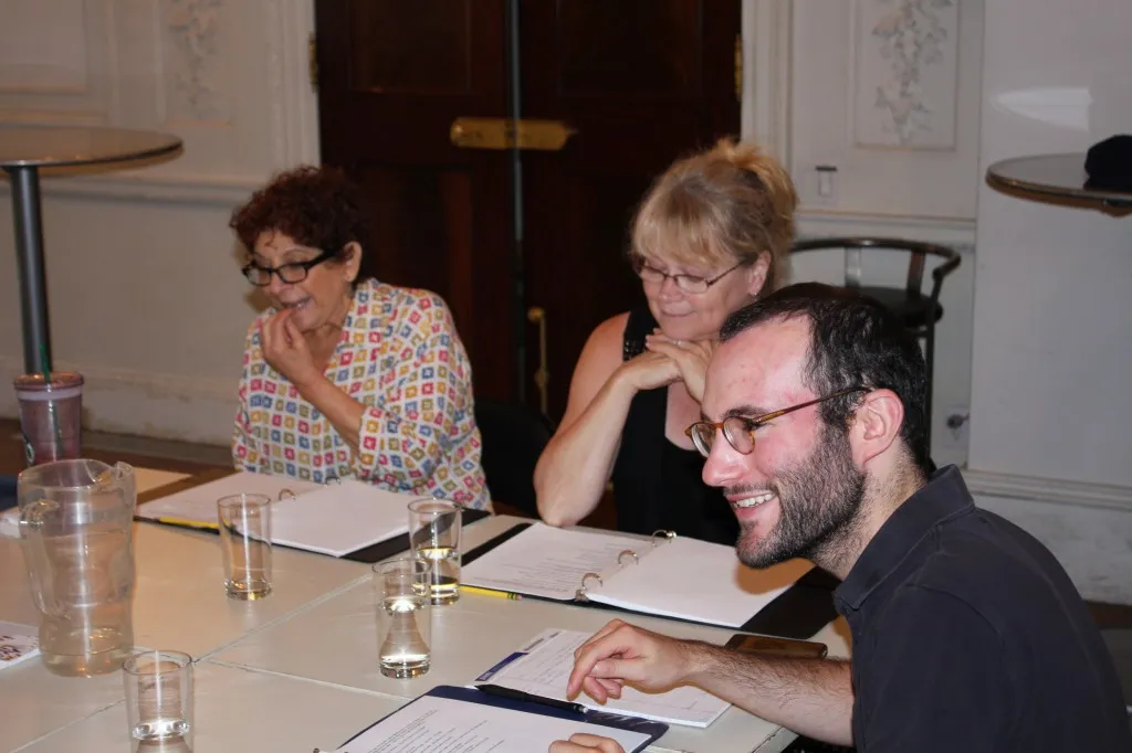 Bobbie Steinbach and Karen MacDonald rehearsing with director Guy Ben Aharon