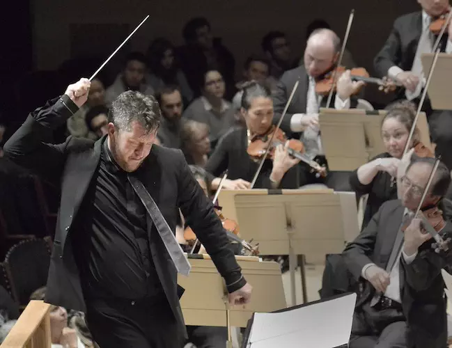 Thomas Ades leads the Boston Symphony in his own work POLARIS. Photo: Stu Rosner.