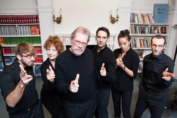 The cast of "The Golden Dragon" at German Stage -- with director Guy Ben-Aharon at the right. Phil Tayler, Paula Plum, Patrick Shea, Nael Nacer, Ting Ting Chen. Photo: Alena Kuzub