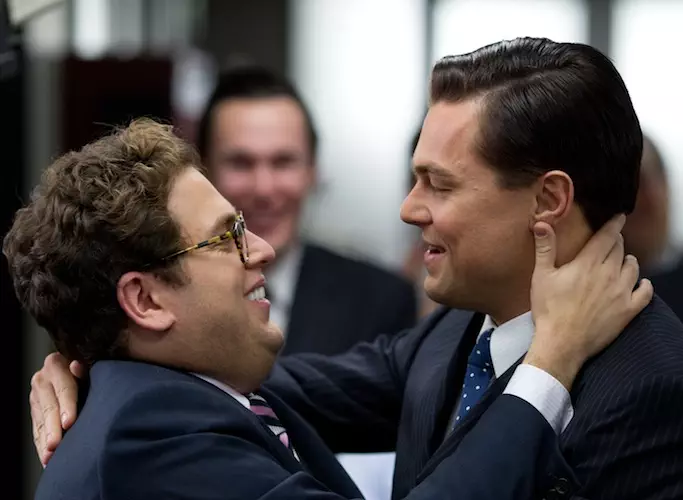 Left to right: Jonah Hill plays Danny and Leonardo DiCaprio plays Jordan Belfort in "The Wolf of Wall Street."