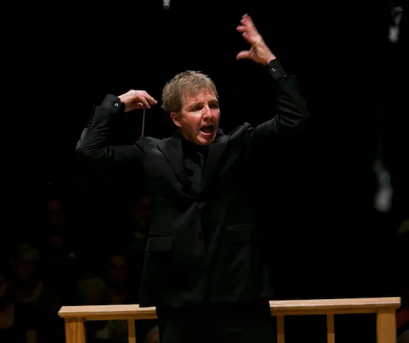 Conductor Thierry Fischer leads the Boston Symphony Orchestra. Photo: Dominick Reuter