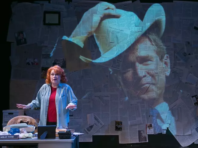 Karen MacDonald as Molly Ivins in the Lyric Stage Company Production of "Red Hot Patriot." Photo: Mark S. Howard.