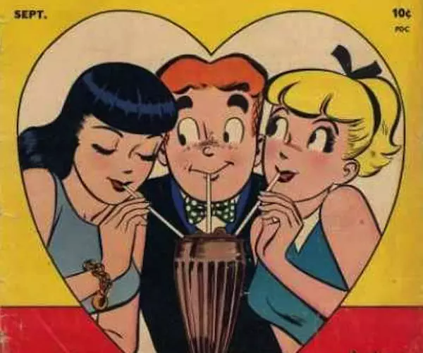 Veronica, Archie and Betty in a '50s issue of "Archie Comics."