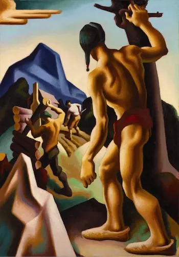 Thomas Hart Benton, "The Lost Hunting Ground," 1927-28. From the mural series American Historical Epic, 1920-28. Photo: Jamison Miller.