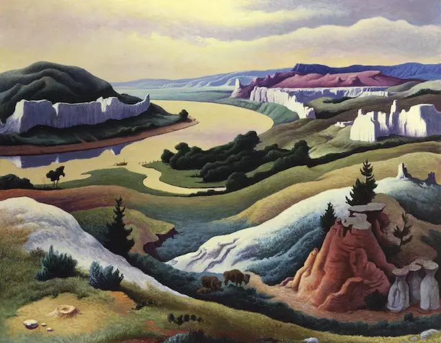 Thomas Hart Benton,  "Lewis and Clark at Eagle Creek, "1967. Photo: courtesy of the Eiteljorg Museum of American Indians and Western Art, Indianapolis, Indiana.