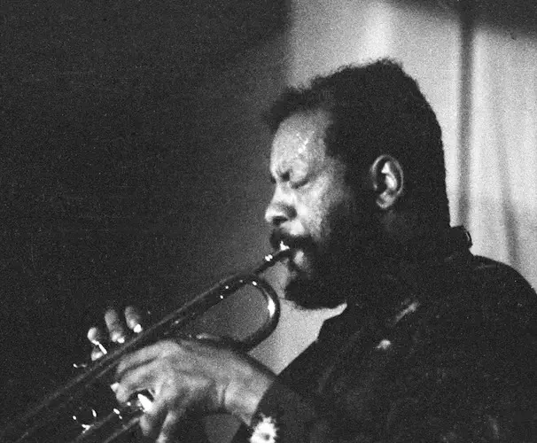 Ornette Coleman performing on the trumpet in Detroit in the 1970s. Photo: Michael Ulman.