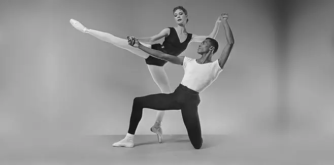 Ballerina Diana Adams and African-American principle Arthur Mitchell performing "Agon." Photo: Martha Swope