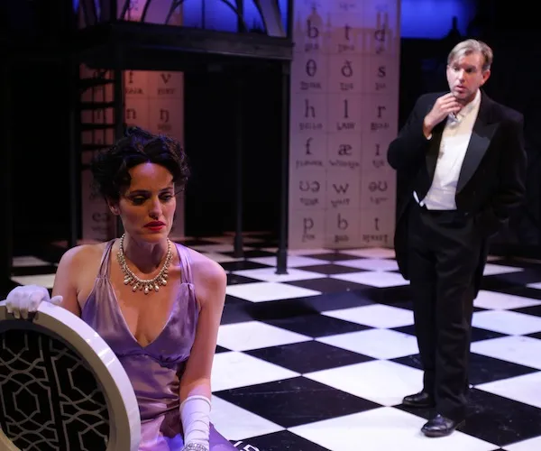 Jennifer Ellis and Christopher Chew in the Lyric Stage Company production of "My Fair Lady." Photo: Mark S. Howard.
