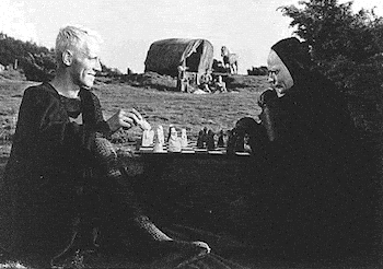 Max von Sydow's knight playing chess with Death in "The Seventh Seal."