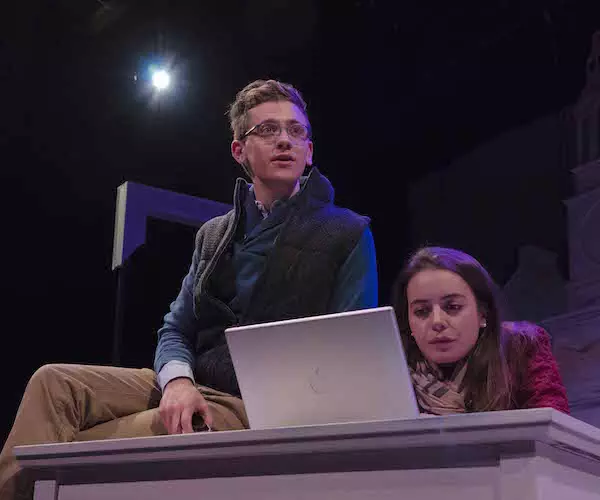 Evan Horwitz and Melissa Jesser in "Back the Night" at the Boston Playwrights' Theatre. Photo: Kalman Zabarsky