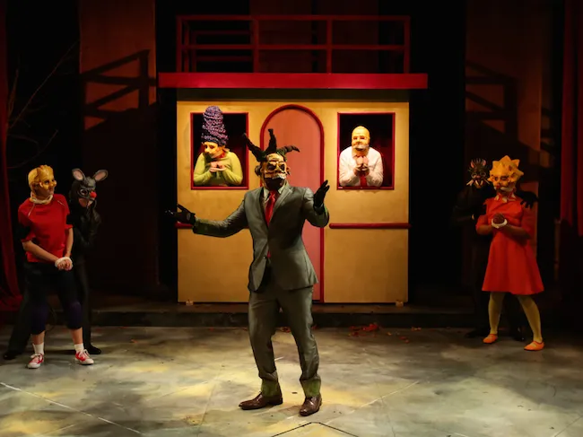 The cast of the Lyric Stage production of "Mr. Burns." Photo: Mark S. Howard.