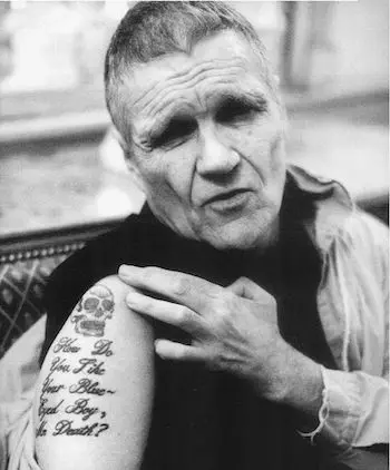 Harry Crews showing off a tattoo. Photo: courtesy of Ted