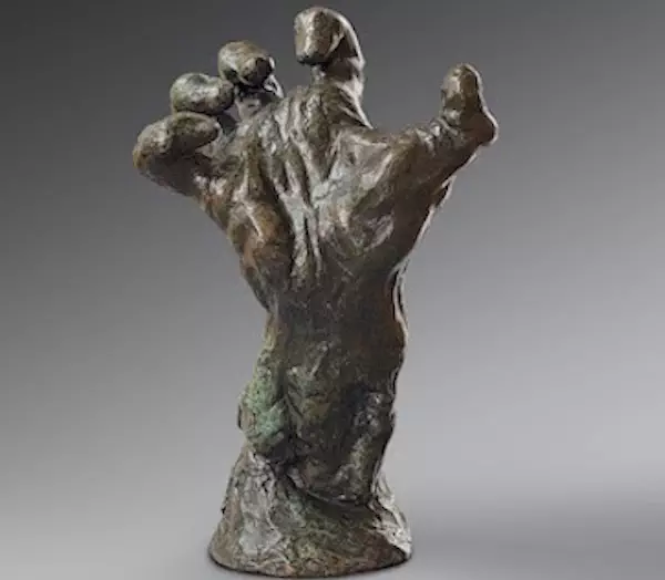  Large Clenched Hand by Auguste Rodin, about 1885, Cast by Georges Rudier Foundry, 1964. Bronze .Collection of Phyllis Lambert, Montreal. Photo: Courtesy of the Peabody Essex Museum.