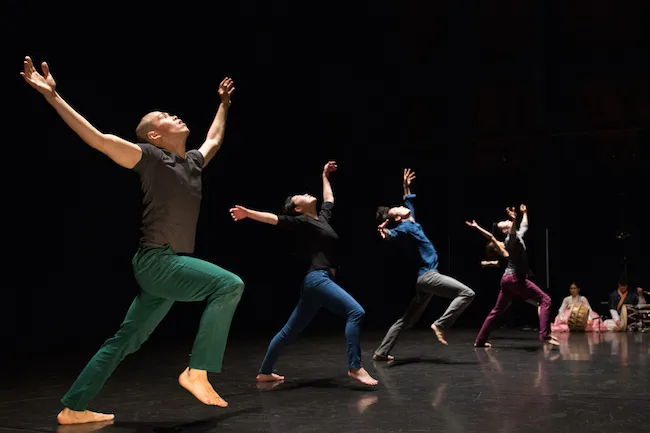 Ji-soo Ryu, So-yeon Kim, Cheol-in Jeong, and Jae-woo Jung of Bereishit Dance Company of "Balance and Imbalance." Photo: Hayim Heron