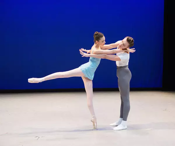 Abigail Merlis and Graham Johns of Boston Ballet II in George Balanchine