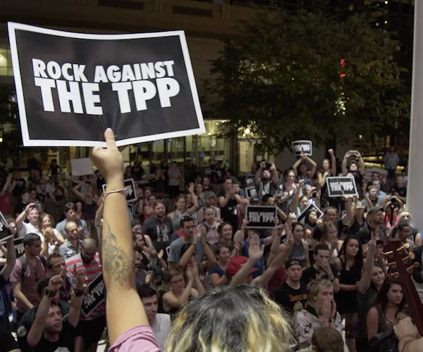 A glimpse of the Rock Against the TPP in Portland, Oregon on August 20th. Photo: courtesy of Rock Against the TPP.