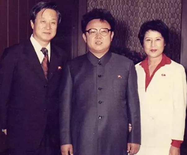 (l ot r) South Korean filmmaker Shin Sang-ok, dictator Kim Jong-il, and actress Choi Eun-hee in 1950s Korea.