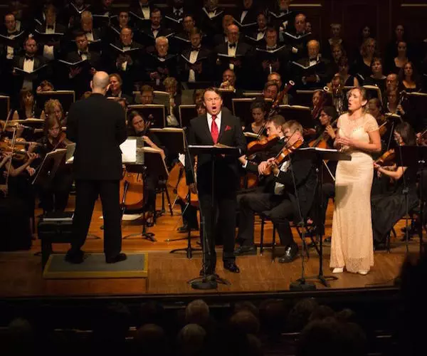 Gil Rose and the Odyssey Opera Orchestra with Aleš Briscein and Olga Jelínková in a staging of Photo: Kathy Wittman.