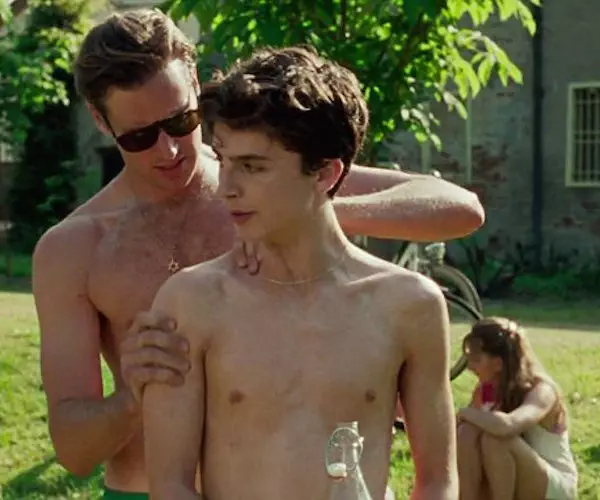 Armie Hammer and Timothee Chalamet in "